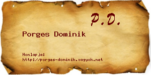 Porges Dominik névjegykártya