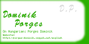 dominik porges business card